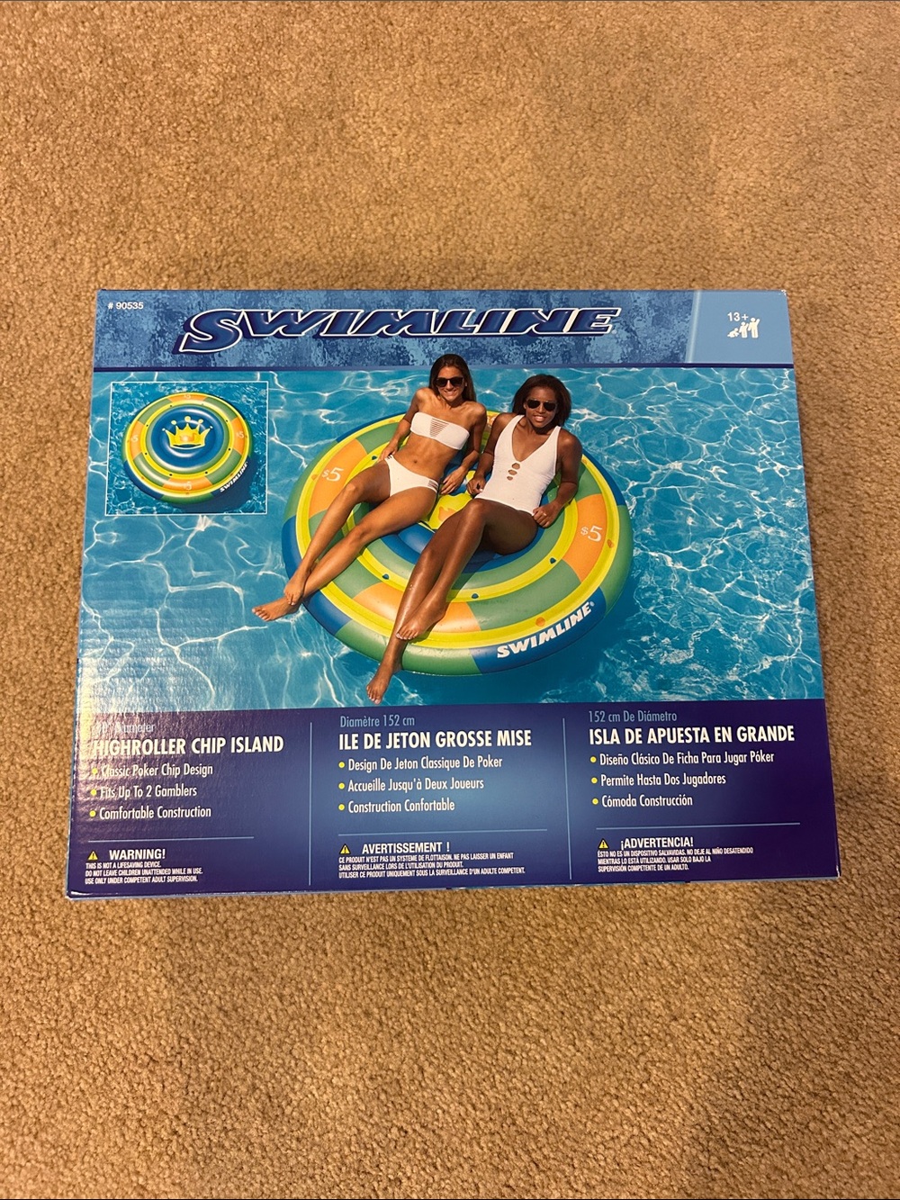 New in box swimline highroller chip island 60 inch diameter